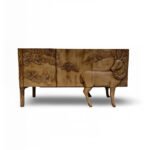 Artistic handcrafted Sheesham wood console table with a sculpted deer and nature-inspired design, perfect for rustic or nature-themed decor
